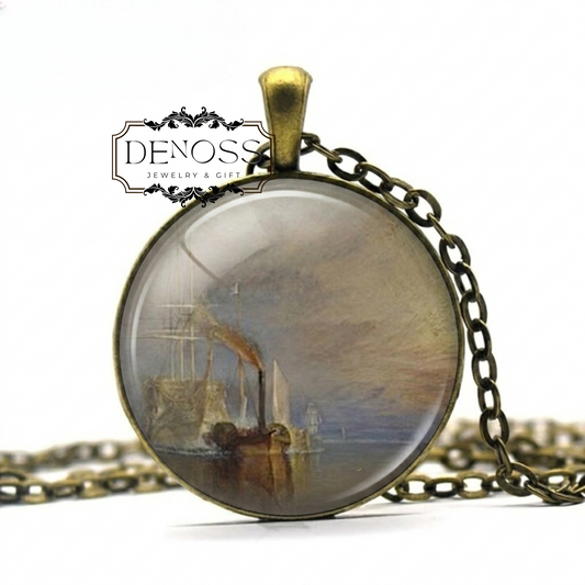 Turner Art Necklace,The Fighting Temeraire Painting,JMW Turner Gift