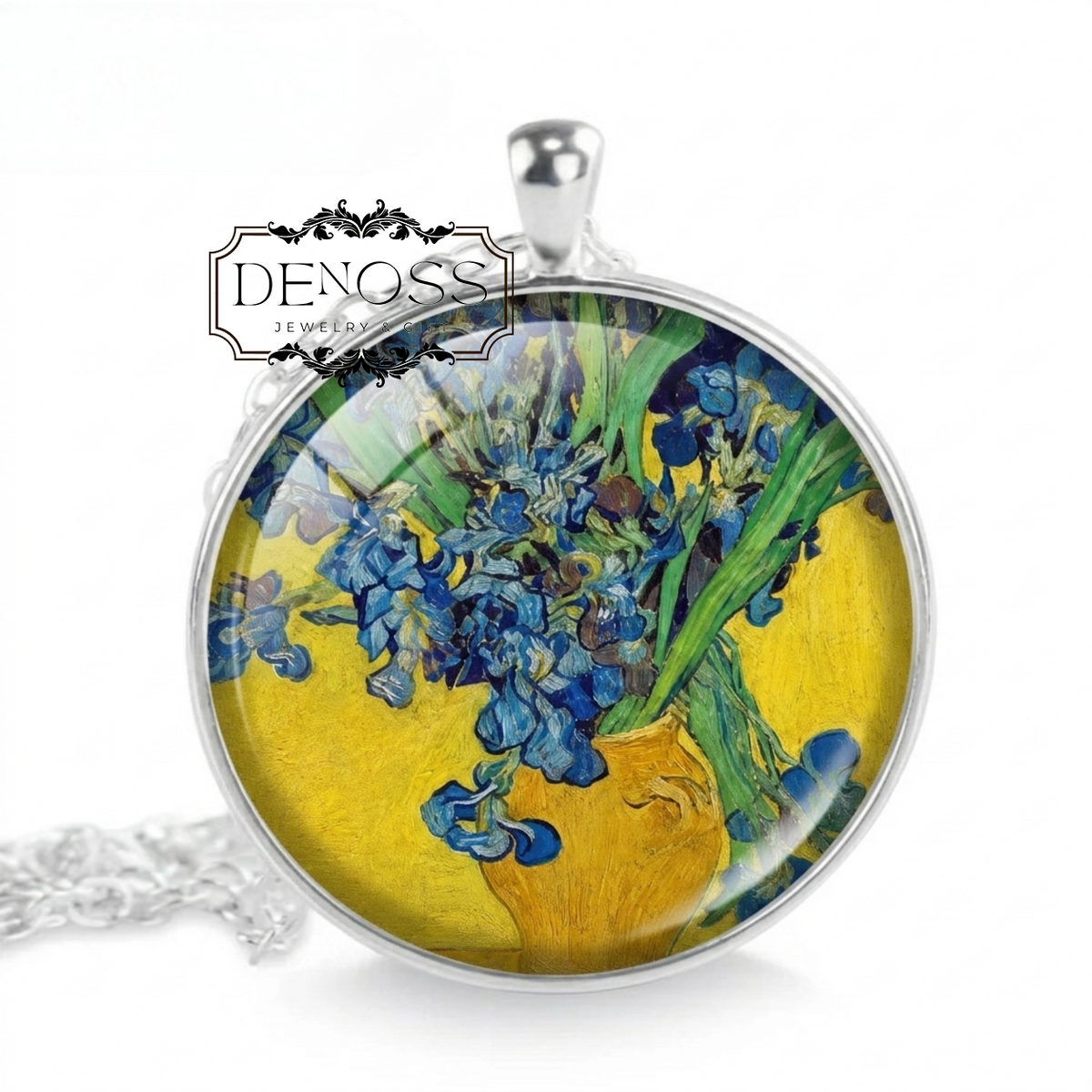 Van Gogh Irises Necklace,Art Jewellery Gift