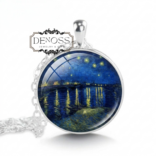 Van Gogh Starry Night Necklace,Art Lovers Gift