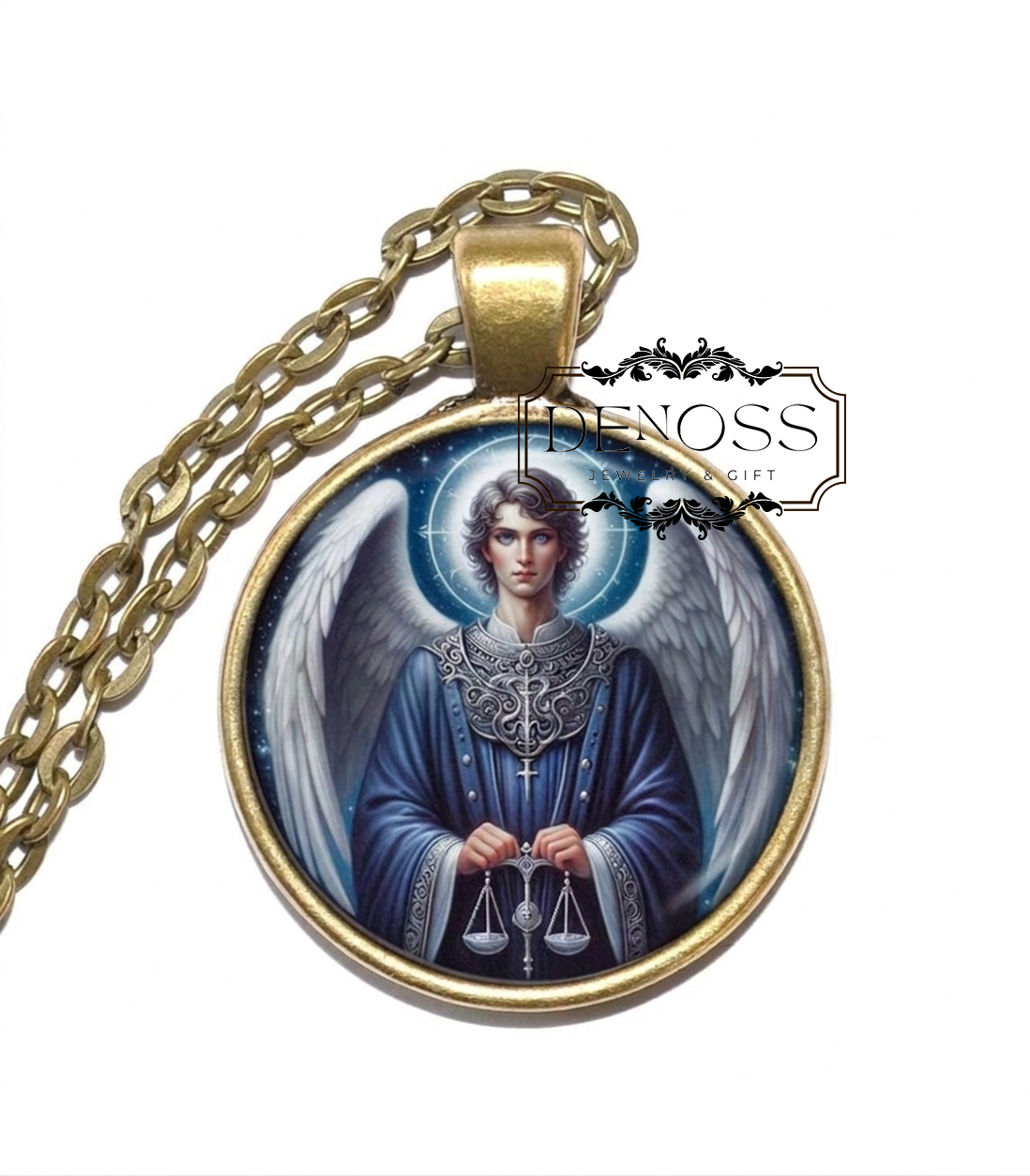 ARCHANGEL SARAQAEL Necklace,Mystical Angel of Healing & Divine Balance,Spiritual Jewelry for Inner Peace,Guidance Pendant