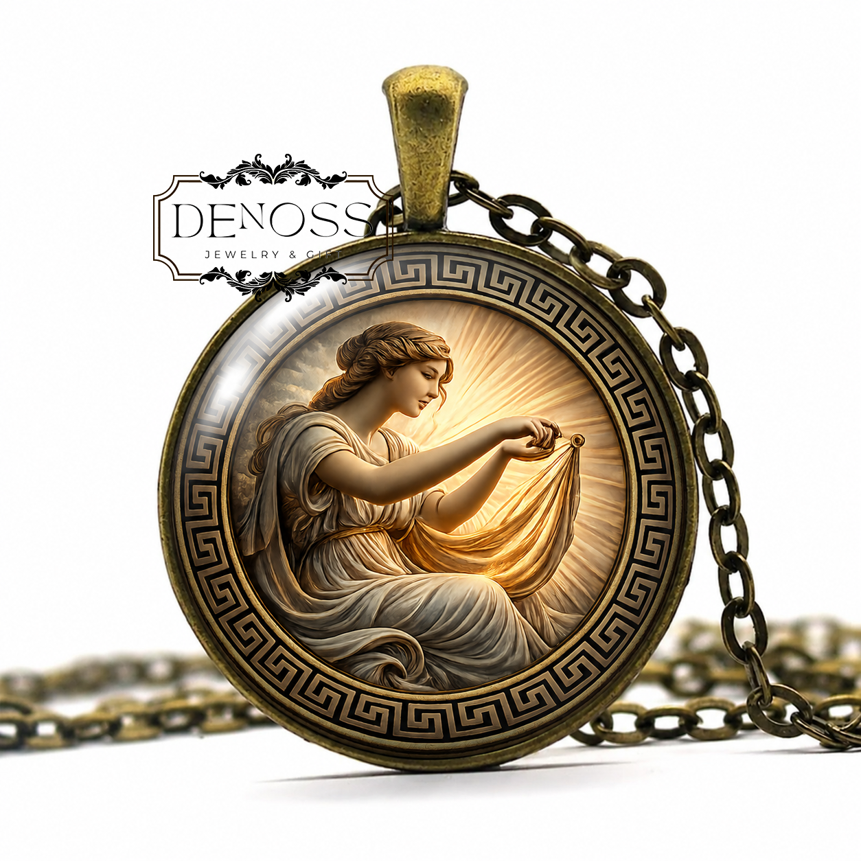 CLOTHO Necklace,Moirai,Creation,Birth,Three Fates,Fate,Destiny,Length of Life,Existence,Greek,Mythology,Glass Pendant