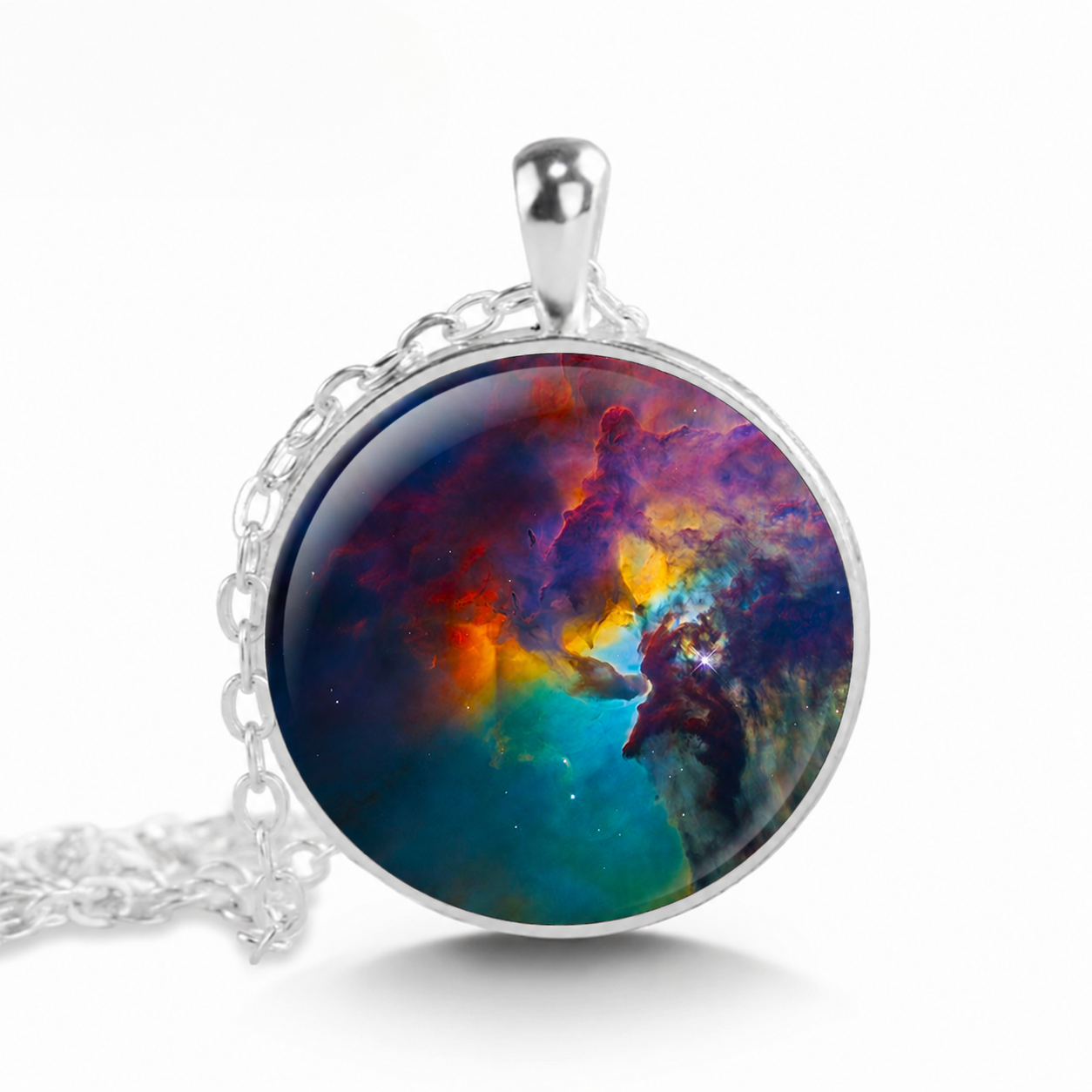 Nebula Galaxy Pendant Necklace,Handmade Cosmos Universe Jewelry