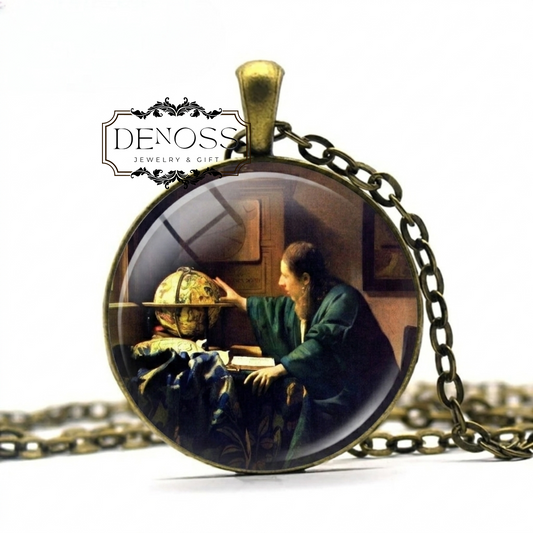 Vermeer,The Lacemaker Art Pendant Necklace,Dutch Masters Jewellery
