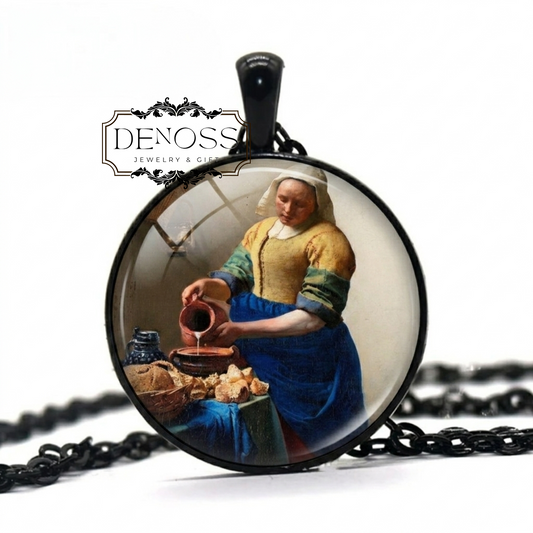Vermeer's The Milkmaid Pendant Necklace,Fine Art Jewelry