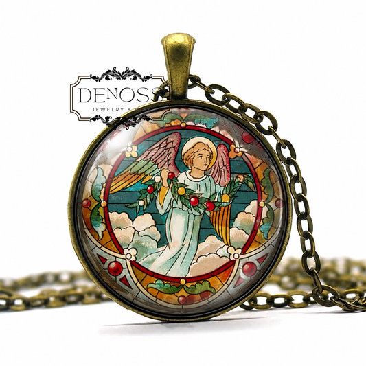 Victorian Christmas Angel Necklace,Holiday Jewelry Gift