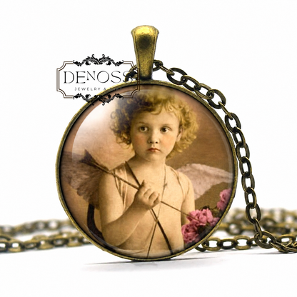 Victorian Cupid Necklace,Valentine's Gift