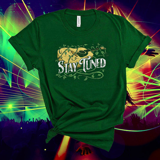 Stay Tuned! coustic Guitar & Vine Vintage Music Artistic T-Shirt