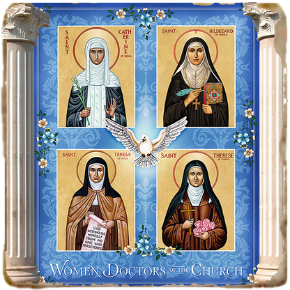 Women Doctors of the Church Icon,Marble Icon,Handmade,Prayer gift,Christian Icon