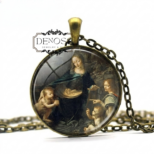 Virgin of the Rocks Pendant Necklace,Leonardo da Vinci,Renaissance Art Jewellery