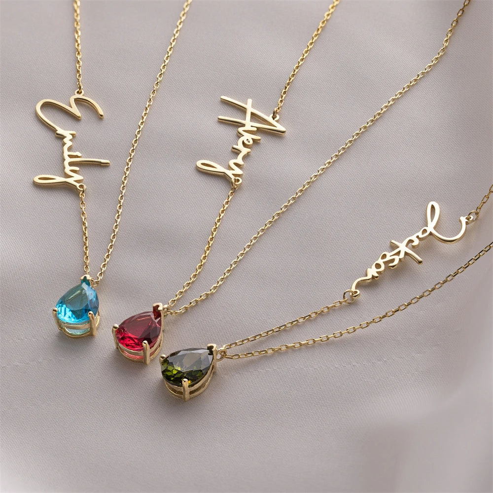 Custom Name Birthstone Necklace,Gift for Mothers