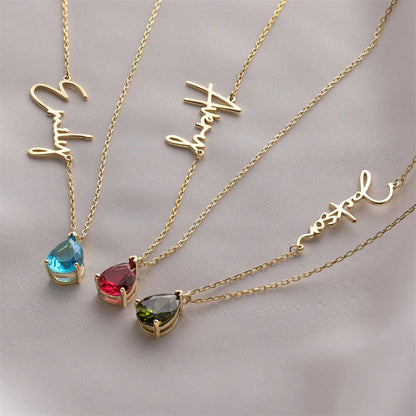 Custom Name Birthstone Necklace,Gift for Mothers