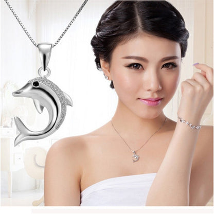 Dolphin Love Minimalist Silver Necklace