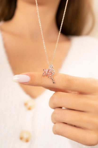 Flamingo 925 Sterling Silver Rosegold Necklace