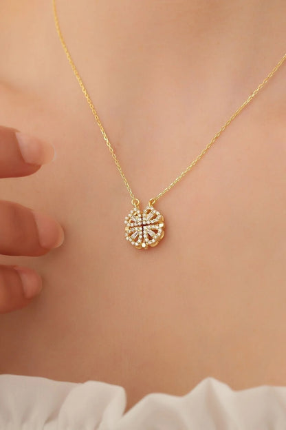 Zircon Hearts Clover Magnetic Necklace
