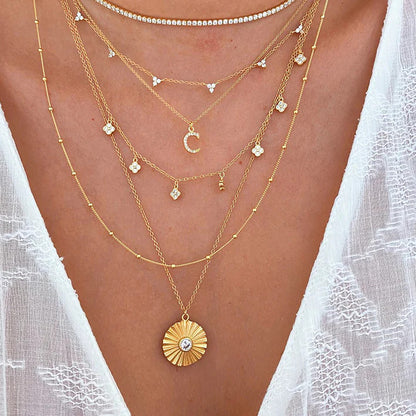 Dainty & Minimalist 3 CZ Flower Shaped Necklace
