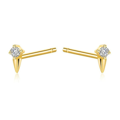 1 Piece Dainty & Tiny CZ Spike Stud Earrings