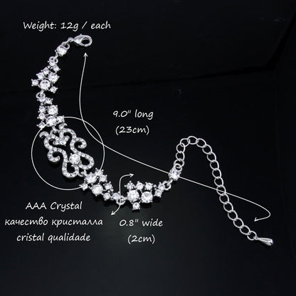 Elegant silver women’s bracelet with crystal motifs