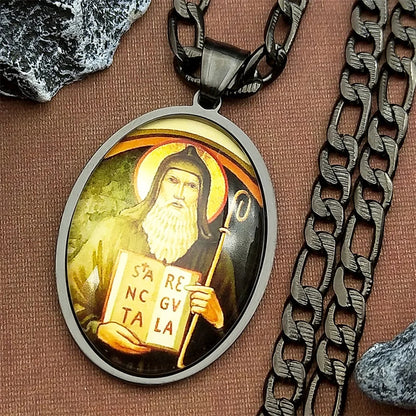 St.Benedict,Catholic,Christian Necklace,Religious Gift Jewelry