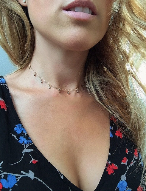 CZ Necklace For Women Charm Choker Gold-Silver Necklace