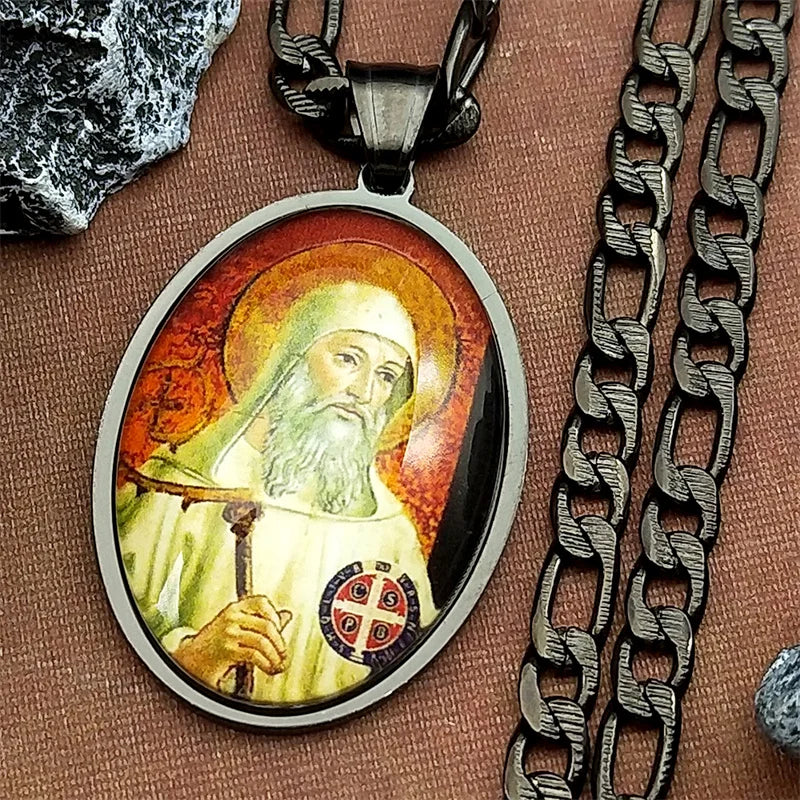 Saint Benedict,Christian Necklace,Religious Gift Jewelry
