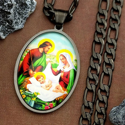 Virgin Mary and Jesus Nativity,Catholic,Christian Necklace,Religious Gift Jewelry