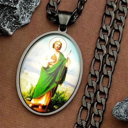 San Judas Tadeo,Christian Necklace,Religious Gift Jewelry