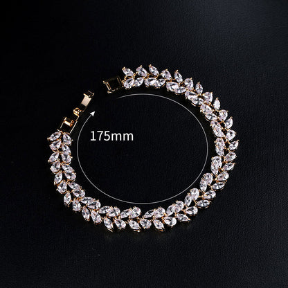 Gold and Platinum Marquise Tennis Bracelet