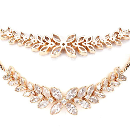 Gold Platinum Marquise Flower Bracelet