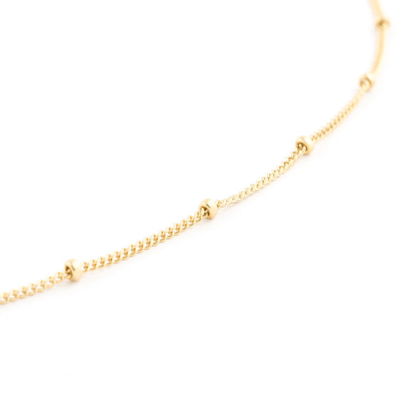 Thin Silver Beaded Necklace