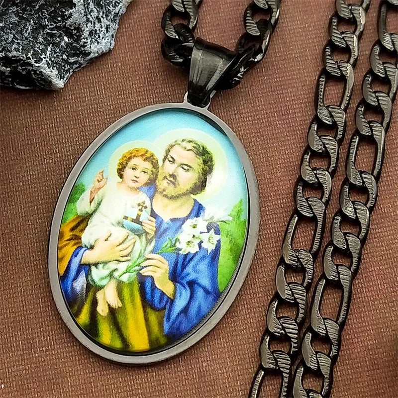 St.Joseph Christian Necklace,Religious Gift Jewelry