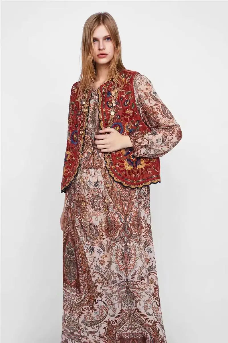 Boho velvet jacket for women