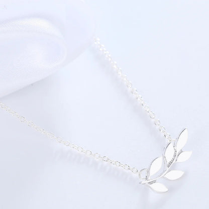 Olive Branch Silver Necklace
