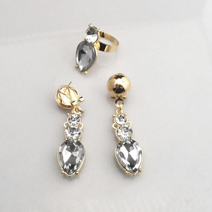 Gold crystal bohemian lady jewelry set