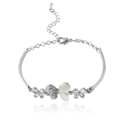 Butterfly Women’s Bracelet with White Gold Zircon Stone