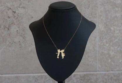 Kissing Kids Silver Necklace