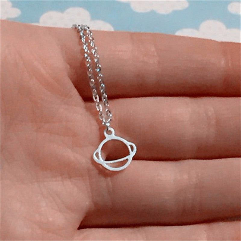 Saturn Silver Necklace