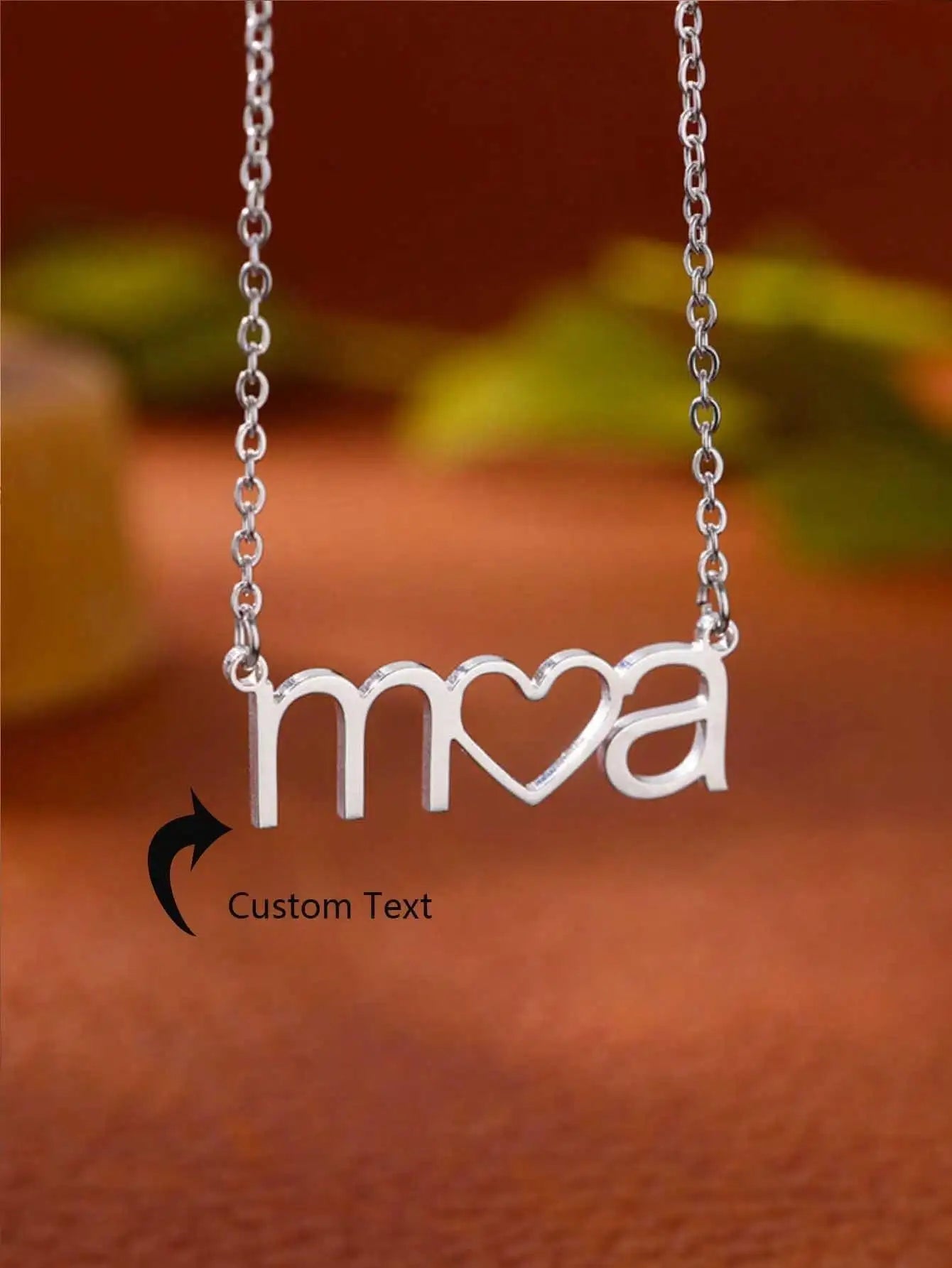 Custom Two Letters Heart Necklace For Women