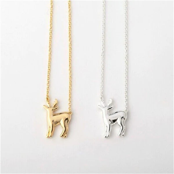 Cute Deer Silver Necklace Minimalist Necklace