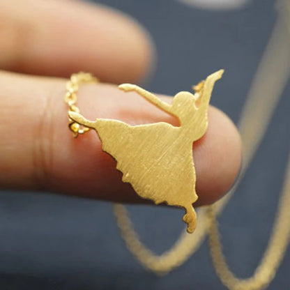 Dancing Girl Gold Necklace Minimalist Necklace