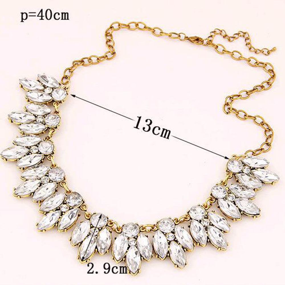 Crystal Flowers Gold-Silver Choker Necklace