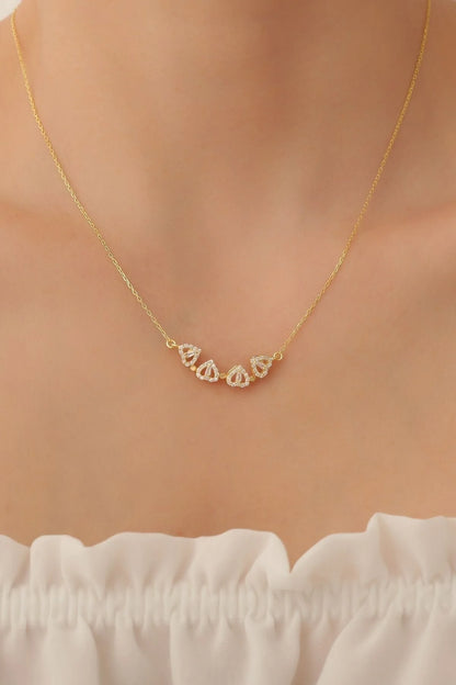 Zircon Hearts Clover Magnetic Necklace