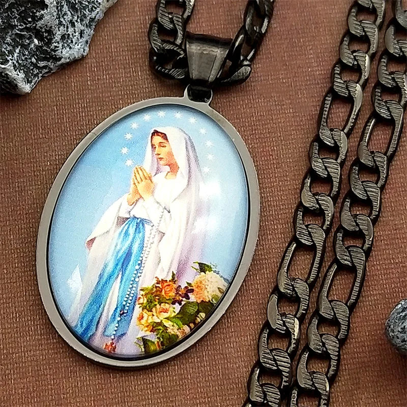 Virgin Mary,Christian Necklace,Religious Gift Jewelry