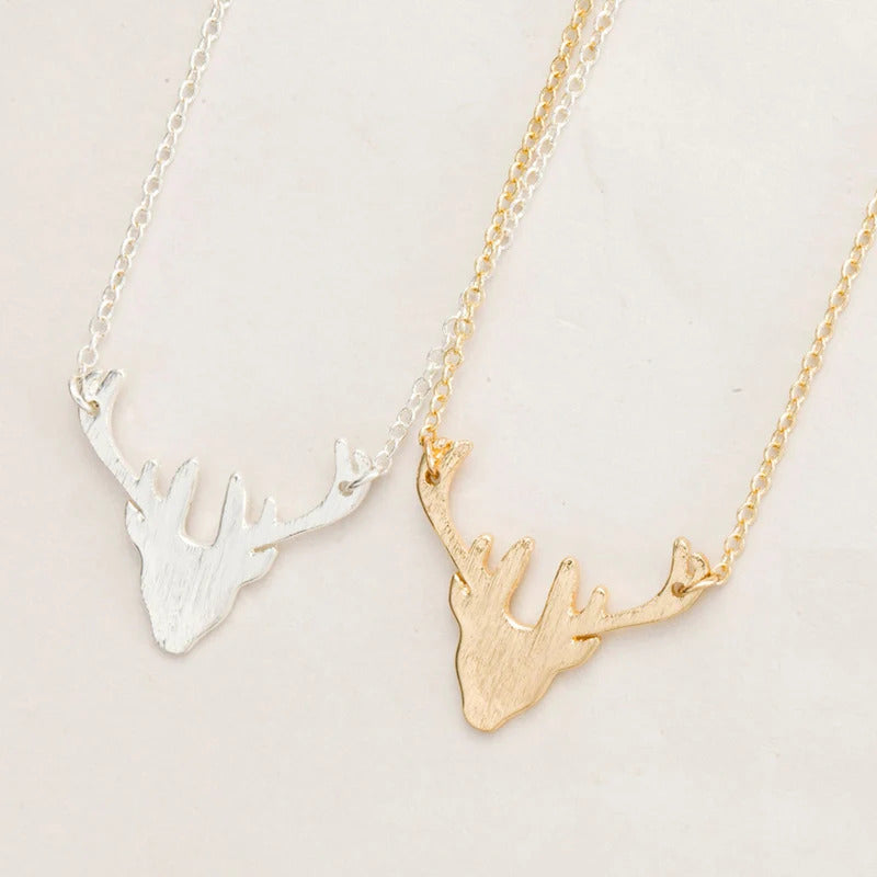 Gold Deer Horn Necklace