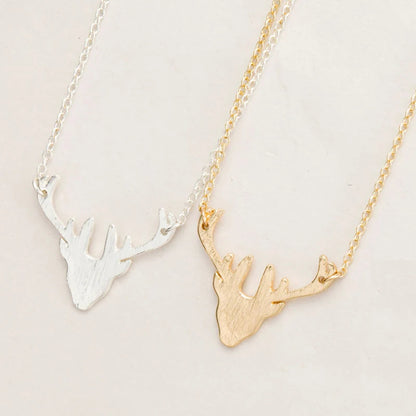 Gold Deer Horn Necklace