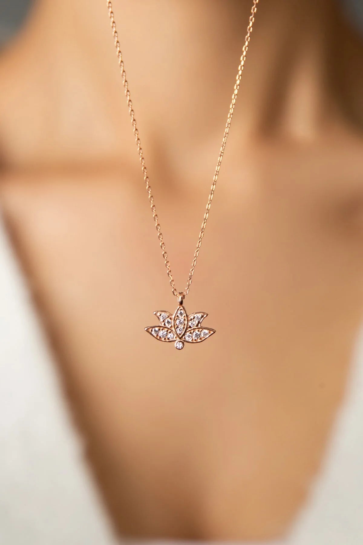 Lotus Chain Necklace 925 Sterling Silver