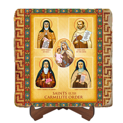 Carmelite Saints Icon,Marble Icon,Handmade,Prayer gift,Christian Icon