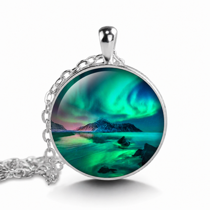 Northern Lights necklace,celestial,Aurora Borealis night sky,astronomy jewelry Norway travel gift