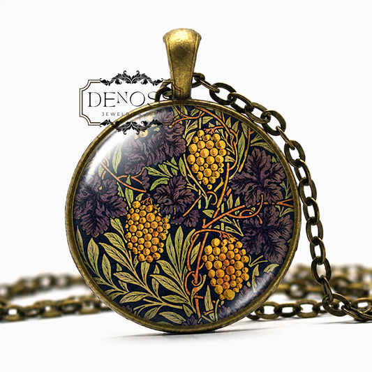 William Morris Grapevine necklace,wine connoisseur gift,for wine love vintner winemaker gift