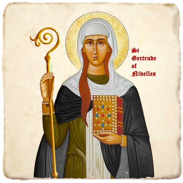 St.Gertrude the Great Icon,Women Saint,Marble Icon,Handmade,Prayer gift,Christian Icon