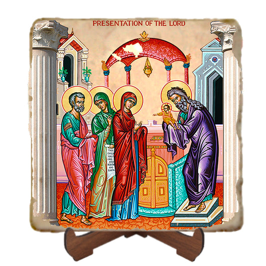 Presentation of the Lord Icon,Marble Icon,Handmade,Prayer gift,Christian Icon